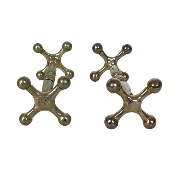 Vintage Silverplate Knife Cutlery Rests Set Of 6 Dumbbell Style Unbranded - Picture 6 of 8